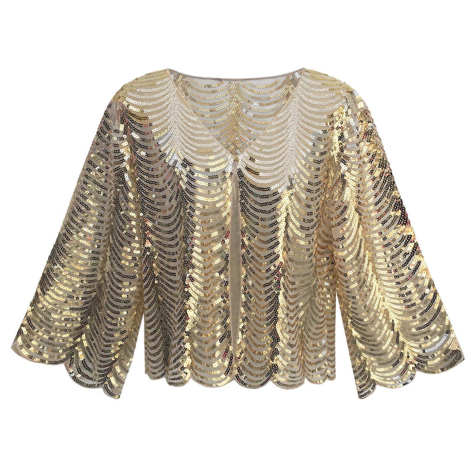 Pailleté Maille Châle Scintillant Étole Pour Dame Occasion Formelle Et Soirée Soirée Cheongsam Robe Châle Wrap Utilisation Quotidienne Champagne Or