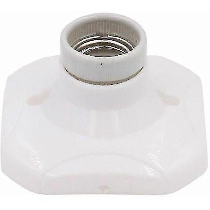 E27 Led Light Light Bulb Socket, Keramische E27 socket en plastic basis, witte E27 socket met ring voor ingang / plafond / balkon verlichting