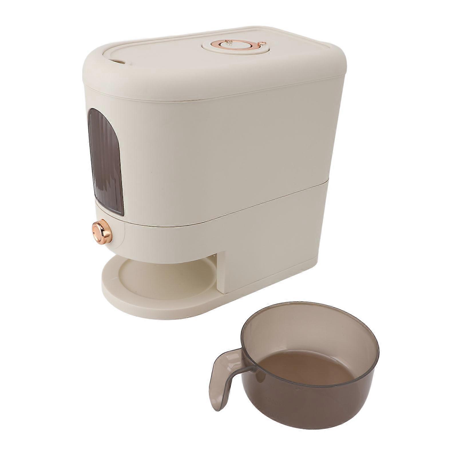 5kg Capacity Rice Dispenser with Measuring Cup, Leakproof and Waterproof Grain Container, Rice Storage Bucket