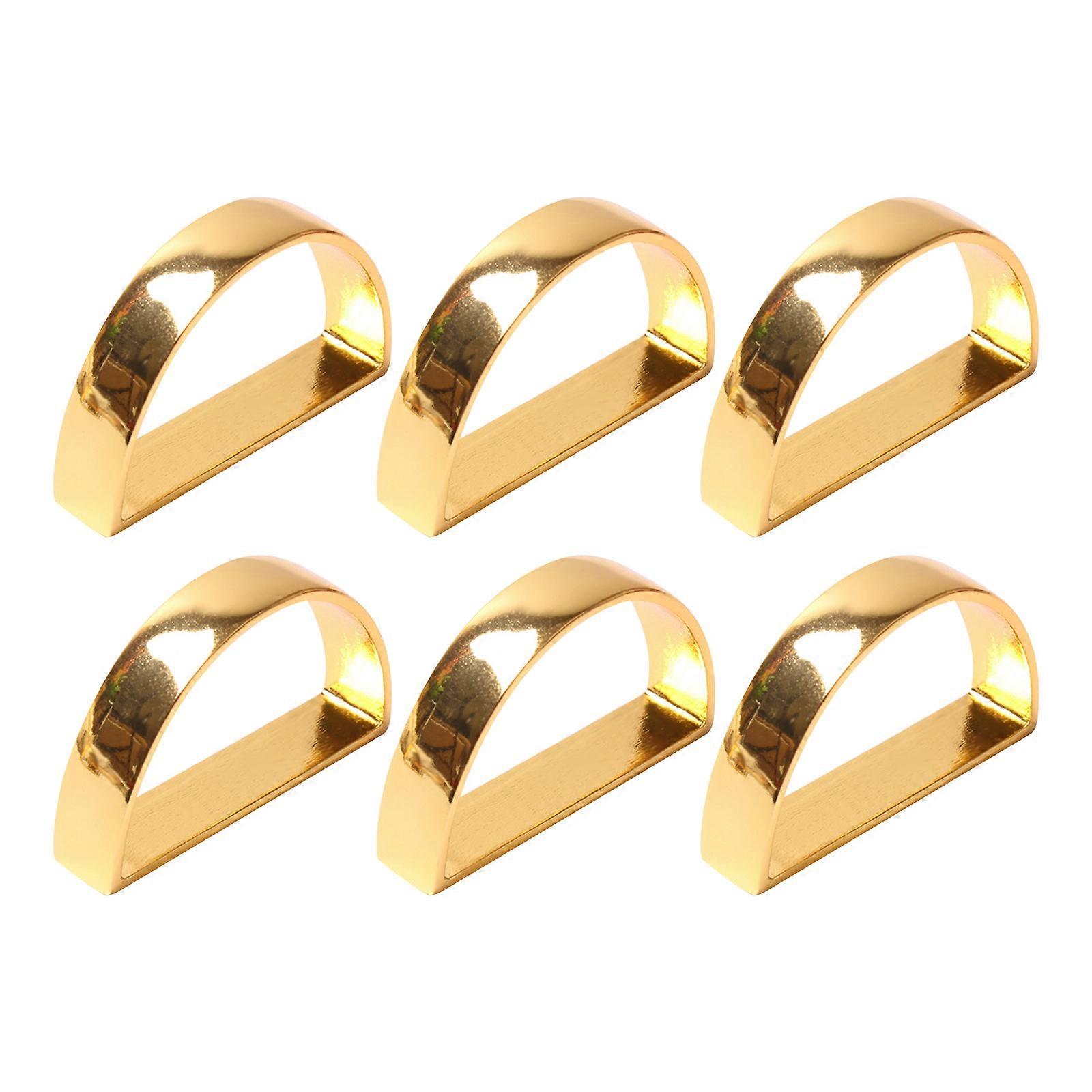 Concise Metal Napkin Rings D Shaped Napkin Buckle for Hotel Buffet Table Setting Dinner Parties Banquet