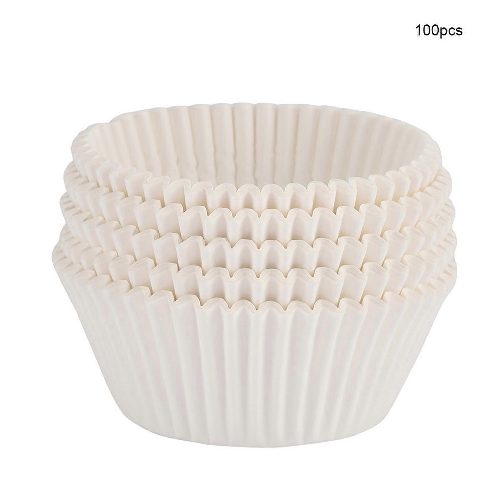 100PCS μίνι Cupcake Liners γύρω από το κέικ ψησίματος κύπελλα Muffin περιπτώσεις Home Party Λευκό