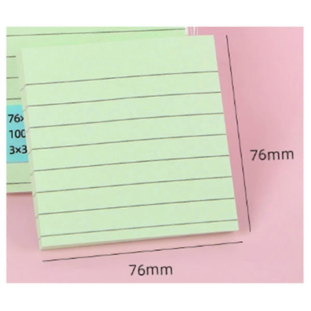 Notes autocollantes lignées 3 x 3 pouces, notes autocollantes avec lignes, multicolores, lignées, colorées, super adhésives
