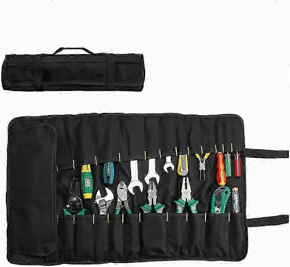 Tool Roll Bag, 37 Pocket Tool Bags, Multi-Purpose Tool Roll Up Bag, Tool Wrap Roll Organisers, Portable Tool Pouch, Screwdriver Spanner Roll Tools Sto