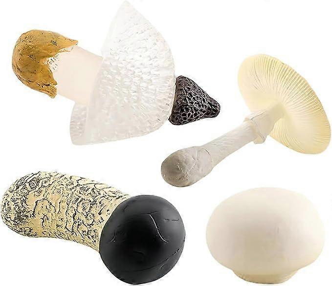 4Pcs Artificial Mushroom Statues with Different Types of Models Crafts for Garden Decoration and Flowerpot