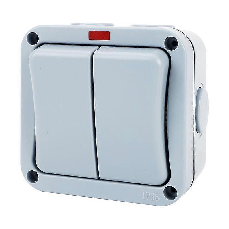 Universal Waterproof Switch for Outdoor, Garden, Balcony, IP66, Double Switch IP66, Rated Power 20A (2 Way)