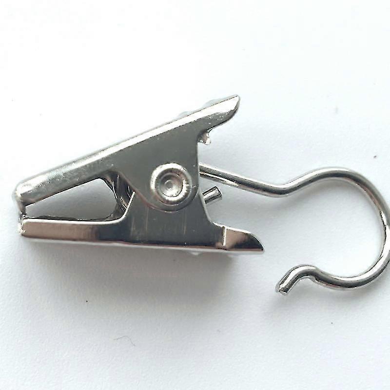 ステンレス鋼のカーテンクリップカーテン写真の家の装飾パックのための金属吊り下げフック50シルバー35mm