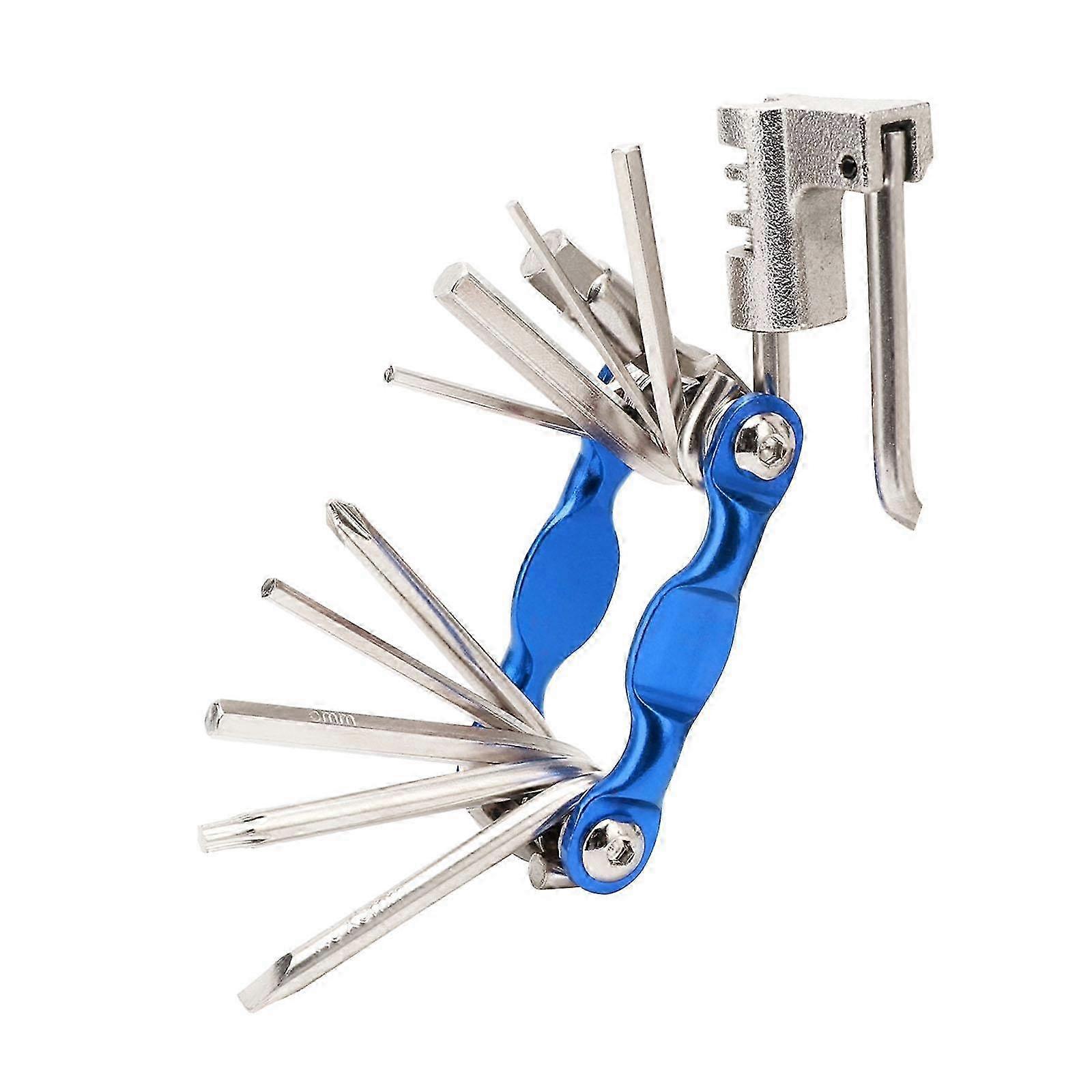 11 in 1 Multifunction Screwdriver with Bicycle Repair Tool Set Bike-color: blue