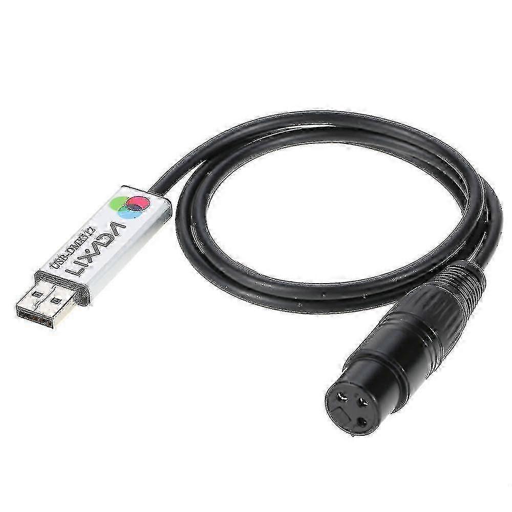 Lixada USB til DMX grensesnittadapter - Led Dmx512 datamaskin PC scenebelysningskontroller dimmer