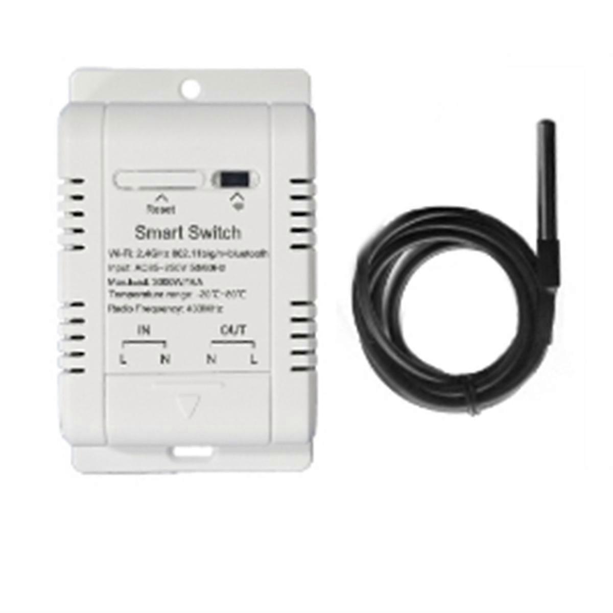 Tuya Wifi 16A Smart Temperature Switch Power Monitor with Temperature Sensor Probe Real Time Monito