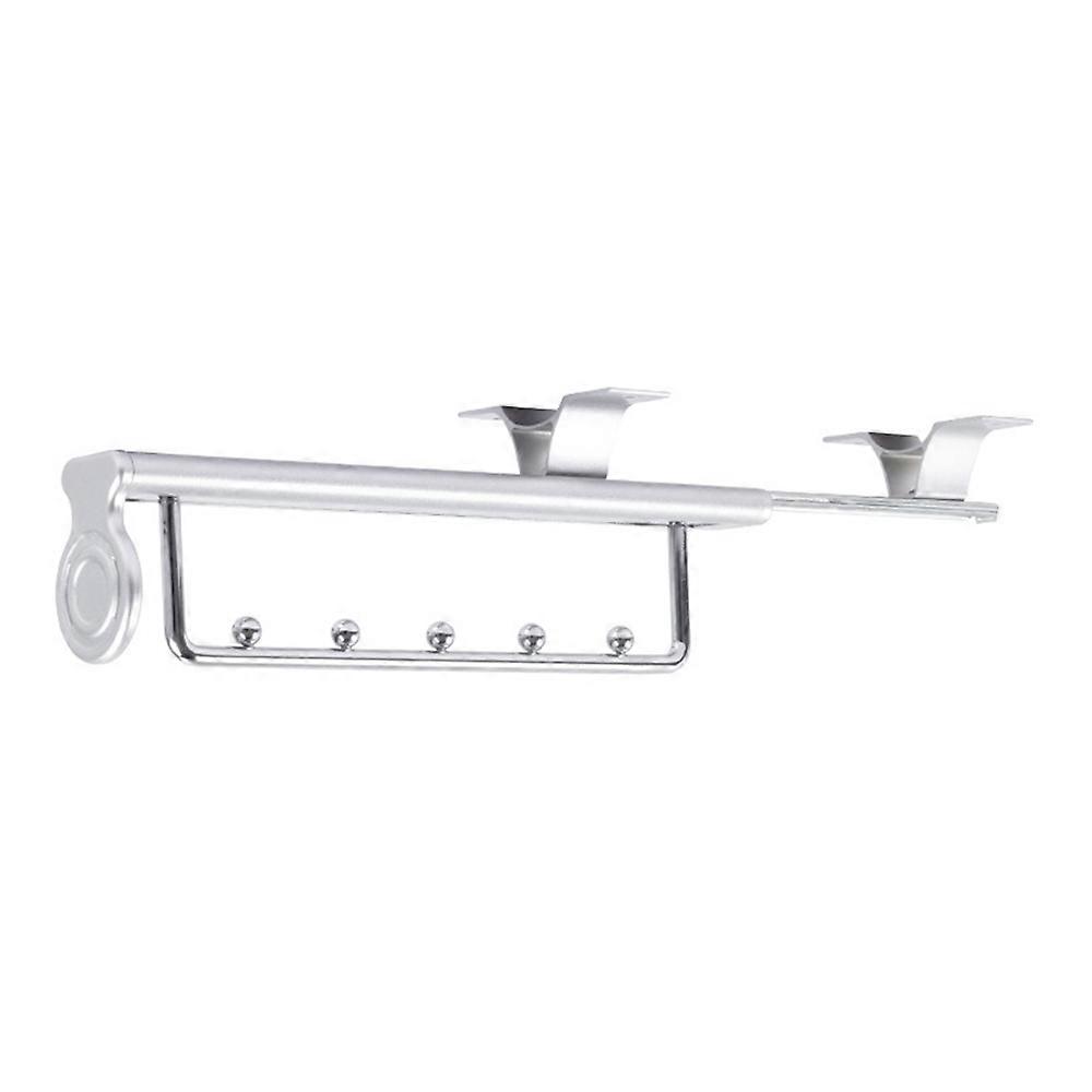 20 Inch Wardrobe Closet Slide Rail Pull-Out Clothes Hanging Rod Metal Pants Hanger Rack - Silver