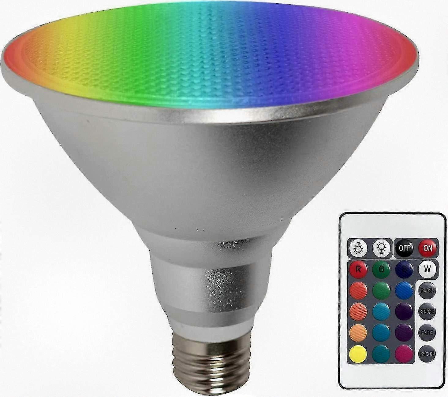 Color Changing Dimmable LED Bulb E27 Remote Control RGB 30W Waterproof Indoor Outdoor Light