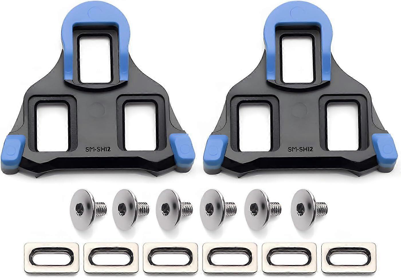 1 set of black and blue bicycle pedals