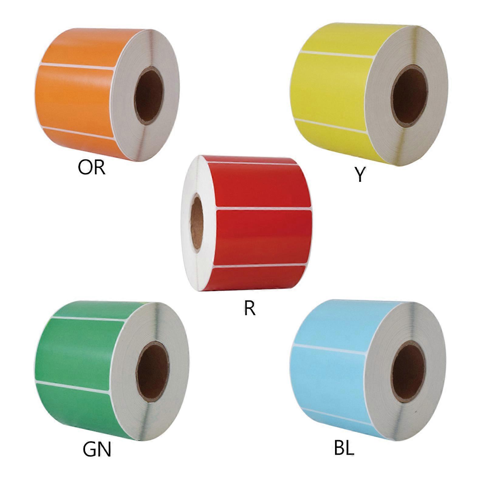 960Pcs/Roll Thermal Stickers Labels Roll 2.8x2'' Colored Thermal Perforated Stickers Tabs Business Packaging Supplies  Blue