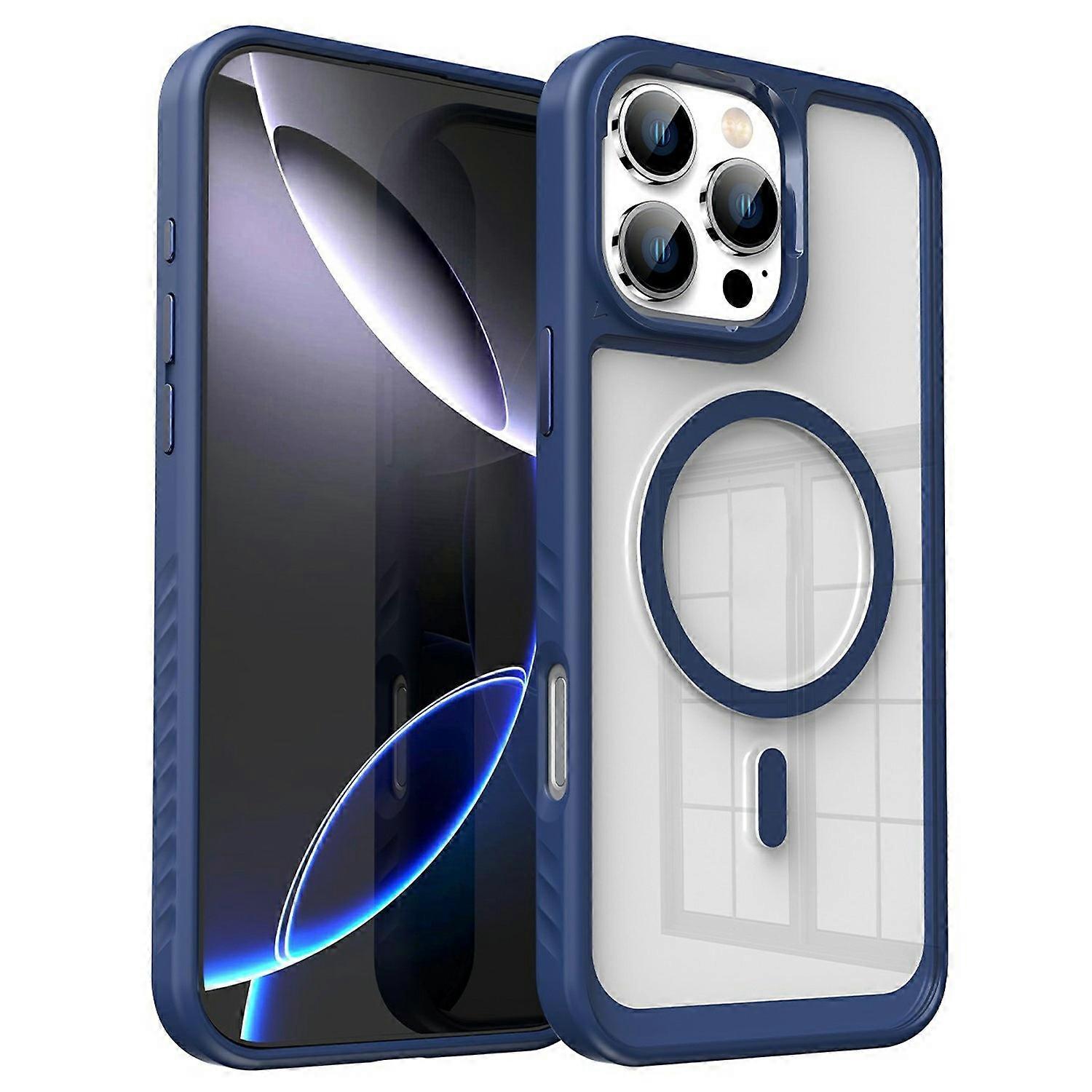 For iPhone 16 Pro Case Compatible with MagSafe TPU+PC Shockproof Phone Back Cover