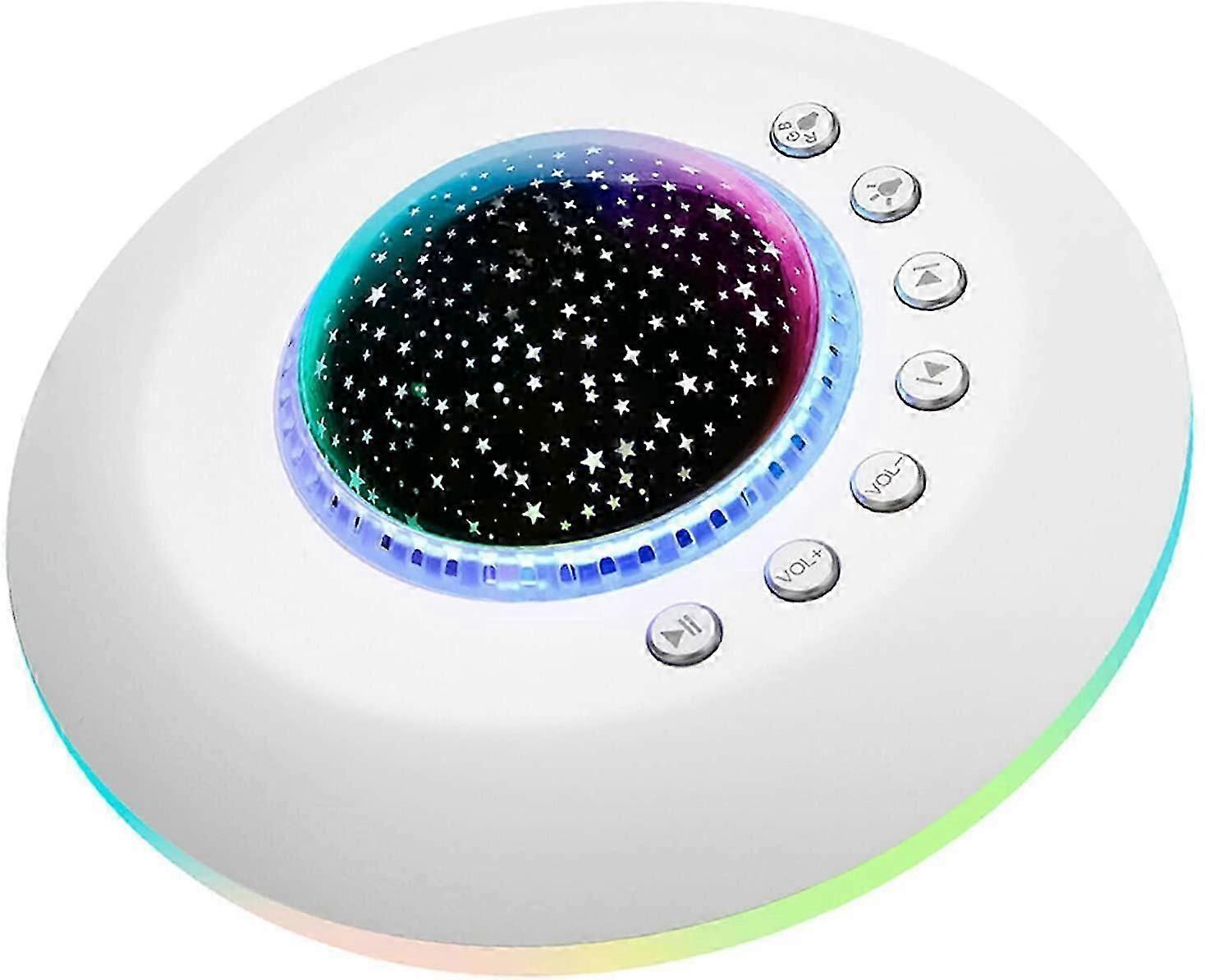 White Noise Machine For Sleeping Baby And Adults Portable Kids Sound Machine With Night Light/soothing Starry Ambient Light, 28 Non-looping Sleep Sou