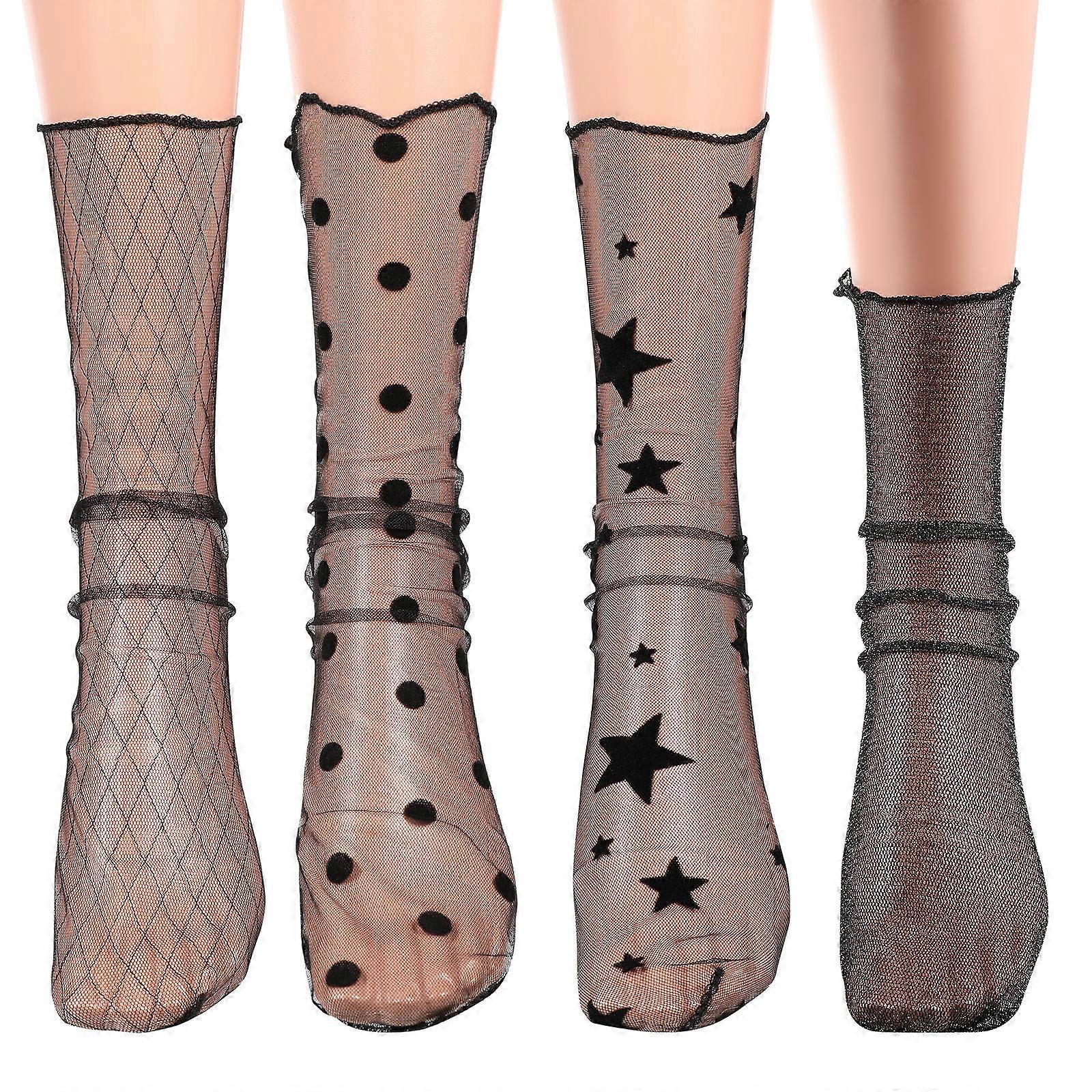 Decorative Socks Women, Durable Mesh Fabric, Elevate Your Everyday Look