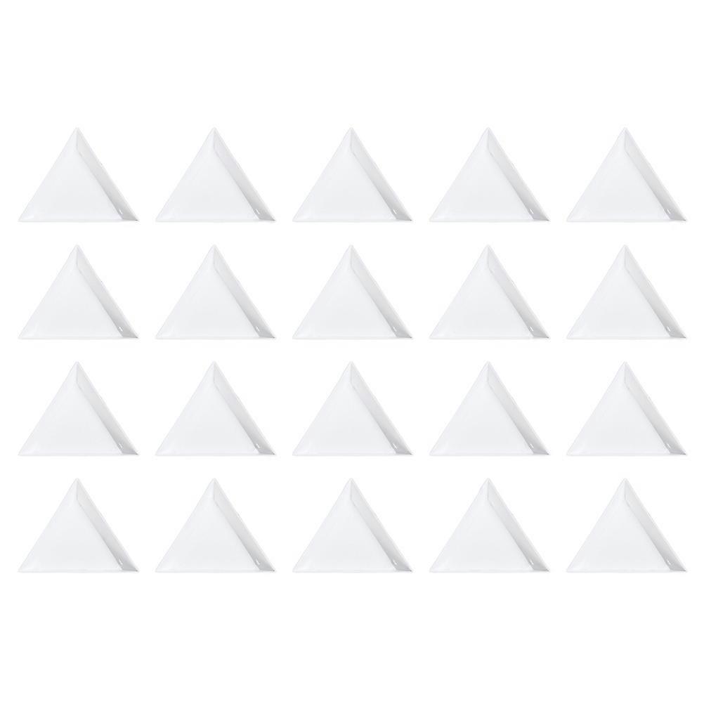 Triangle Bead Sorting Tray for Home White Plastic Jewelry Dish 50PCS Practical and Durable