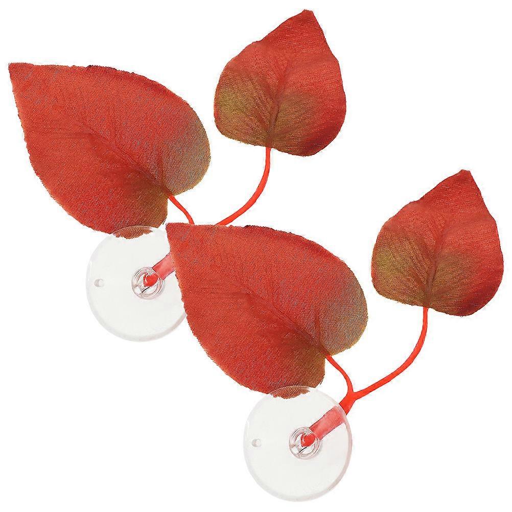 2pcs Betta Fish Leaf Pad Hammock Aquarium Accessories Simulating Habitat Resting Hideout Lifelike Design Strong Cups Fish Comfort
