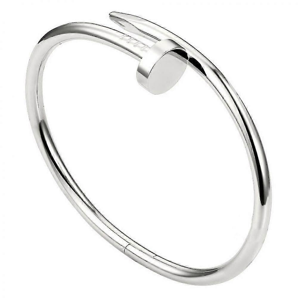 unbrand Edelstahl modisches Nagelkopf ArmbandGlatter Oberflche Design Silbrig