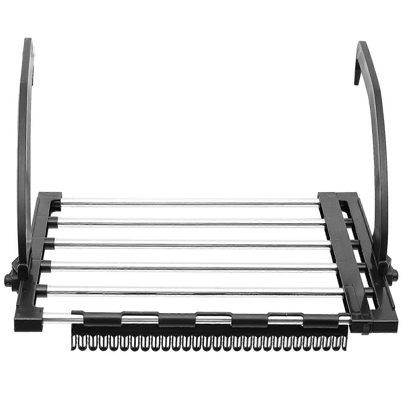 Portable Retractable Clothes Drying Rack for Balcony Railings & Windowsills, Folding Towel Rack with Sock Clips for Indoor & Outdoor Laundry Drying