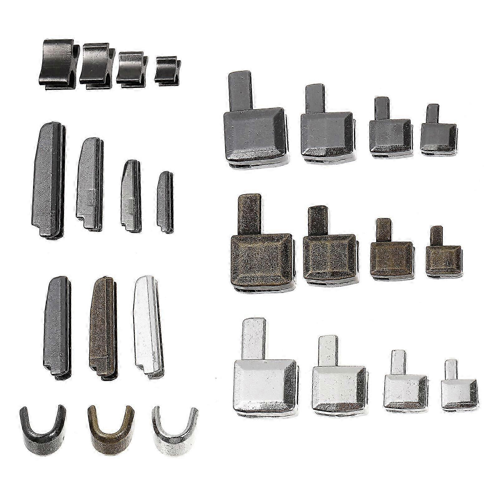 24 Set Metal Zipper Head Sliders Retainer Insertion Pin Zipper Stop Accessories Plug Zipper Repair Kit for Coat Home DIY (Mixed Color, Size 3/5/8/10)