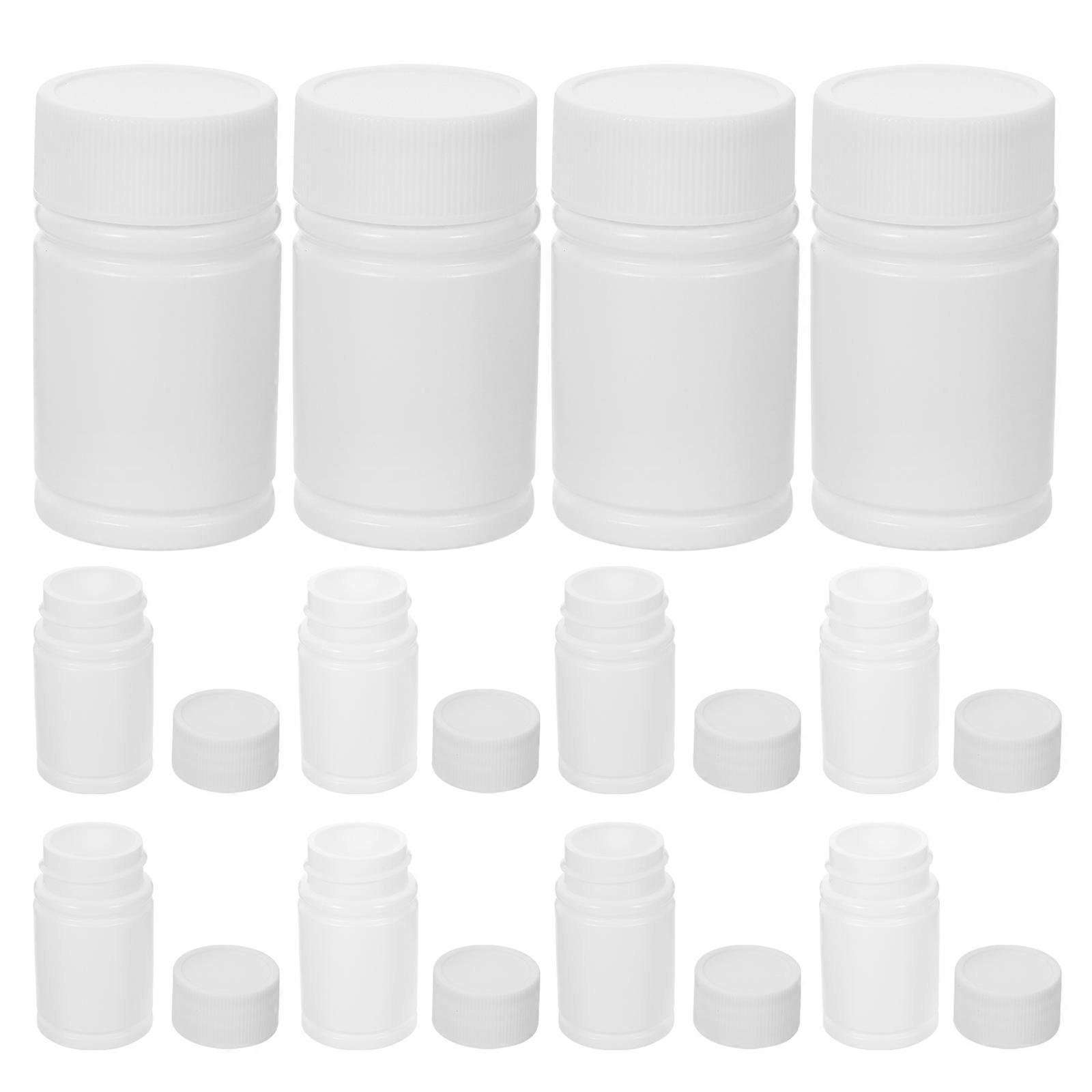 Airtight Medicine Container Pill Bottle Leak-Proof For Adults 20ml White HDPE 12Pcs