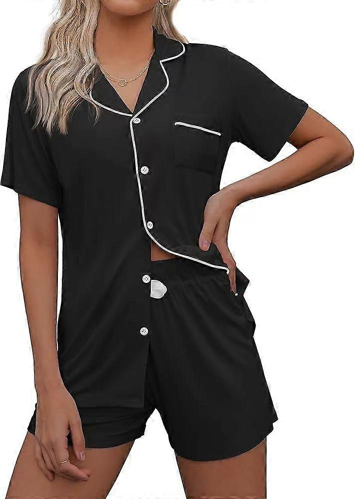 Cardigan Pajamas Casual Lapel Ladies Home Clothes Set Shorts Short Sleeve Set