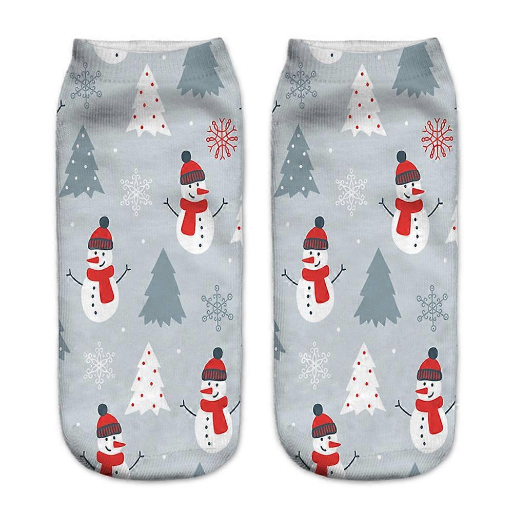 Christmas Socks Santa Claus Snowman Deer 3D Printed Unisex present Red Approx 19 x 8cm Gentle and Comfortable Pair