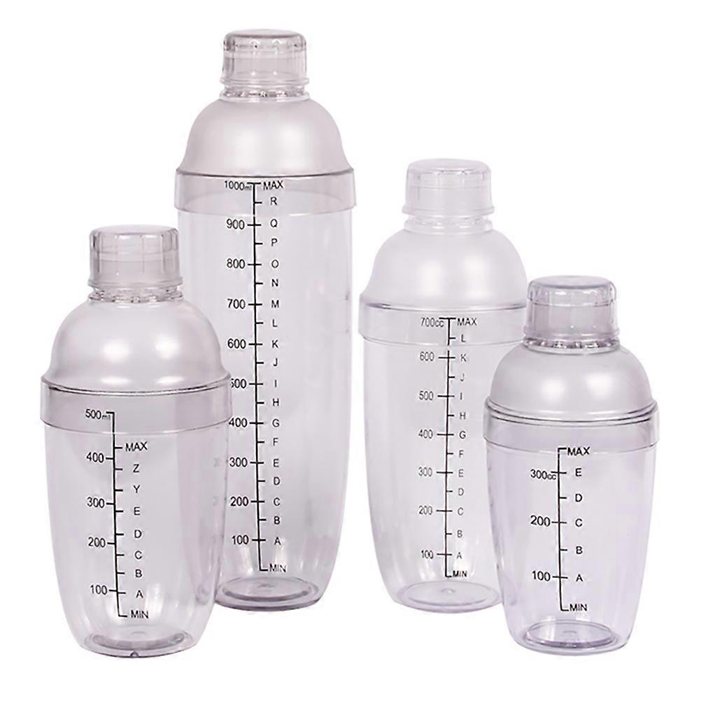 Hemoton 4Pcs Plastic Cocktail Drink Shaker with Scale Bar for Wine Tool Mixer