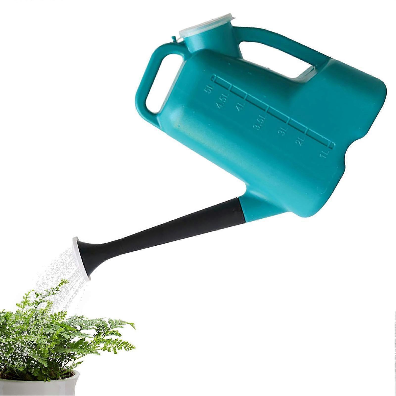 Watering Can for Plants 5L Long Spout with Removable Sprinkler Head, Wear-Resistant Garden Watering Can with Lid