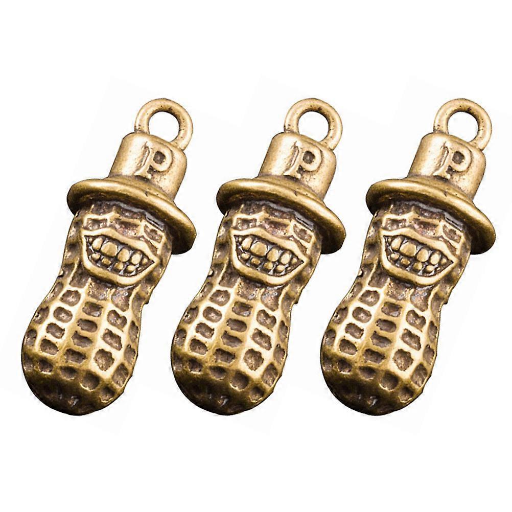 Peanut Ornament Key Decoration Compact Design Brass Pendant For Everyday Use 3Pack