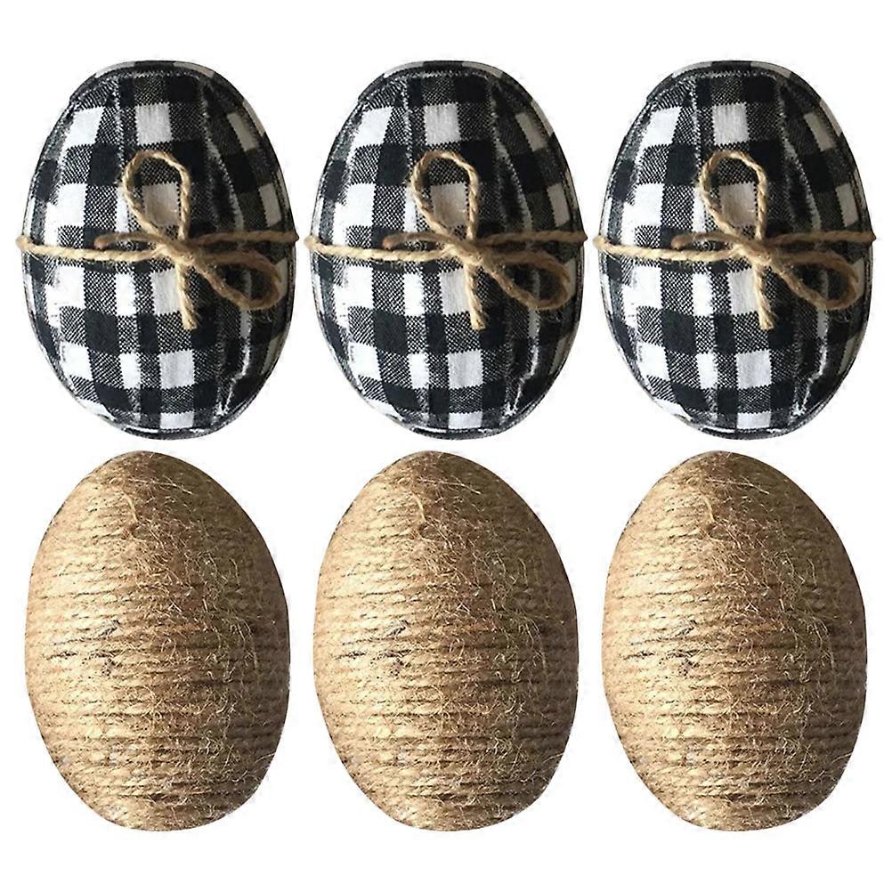 Simulation Eggs Easter Egg Pendants Easter Party 8x6cm Foam Egg Shaped Party Egg Decoration 6Pcs