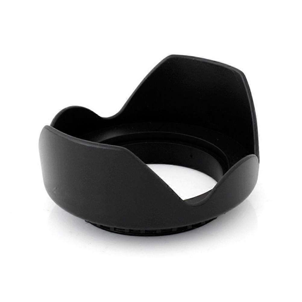 Camera Lens Hood 55mm Black 8.00X7.50X4.00Cm Lotus Shape Prevent Glare Universal Design 1Pack