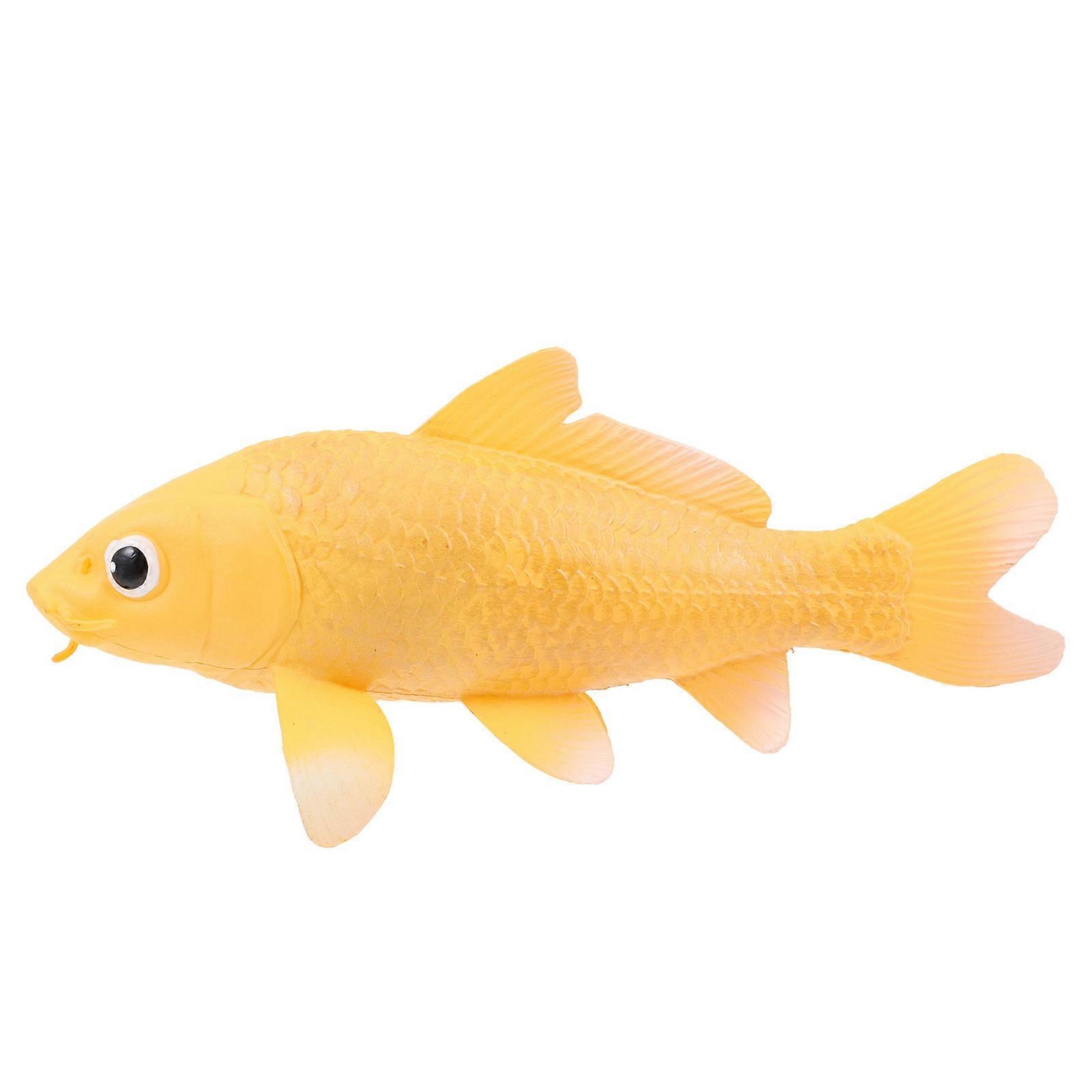 Fish Tank Scenery Plastic Fish Adornment for Home and Office Decor Fish Shape Yellow 15.5X6.5X4cm 1Pc
