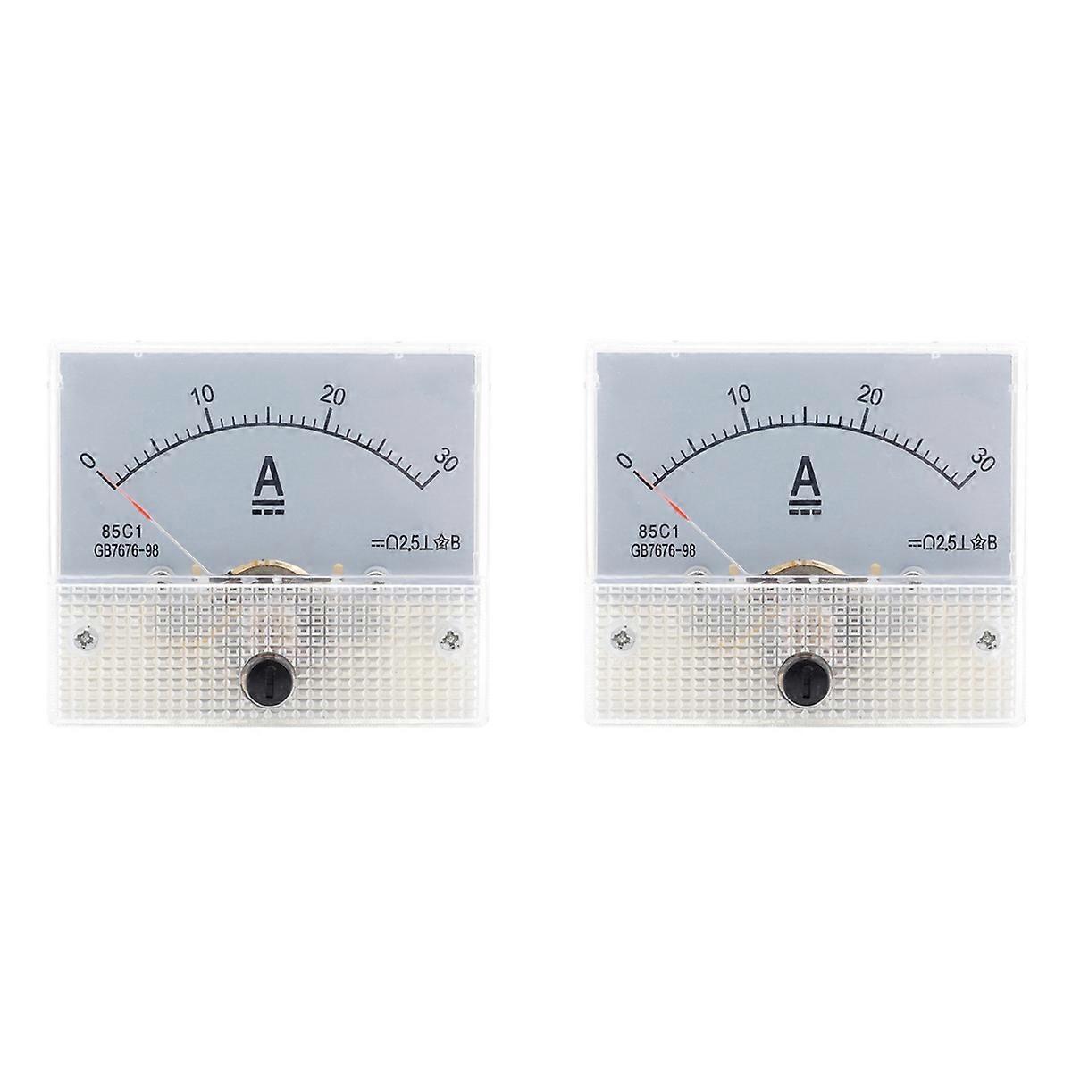 2X 85C1-DC 30A DC Voltmeter Pointer Head Analog Ammeter Panel Meter
