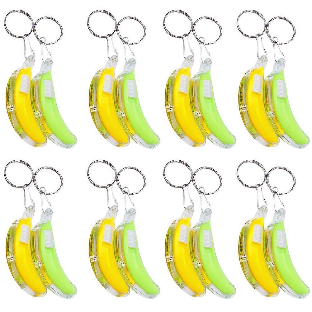 Light-Up Keychain Banana Keychain Key Ring Car Key Mixed Color 5.00X3.00X2.50CM 16Pcs