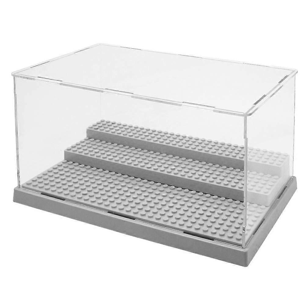 Acrylic Display Case for Minifigures - 3 Steps Organized Display Box for Brick Building Blocks, Toys, and Models