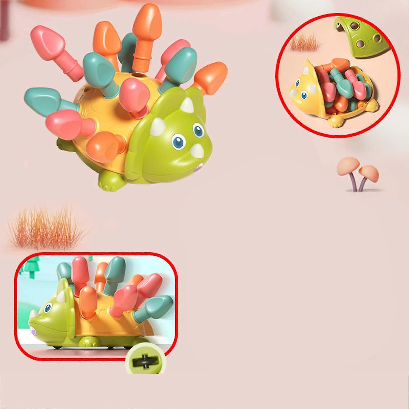 7.09x3.94x7.28in Children's Wooden Hedgehog Puzzle Sorting Matching Shape Portable Math Educational Toy Board Game