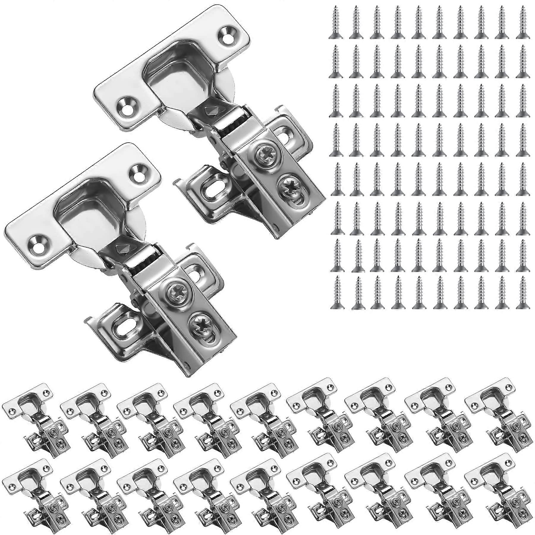 Cabinet Hinges, 20 Pack Stainless Steel Overlay Soft Close Hinges