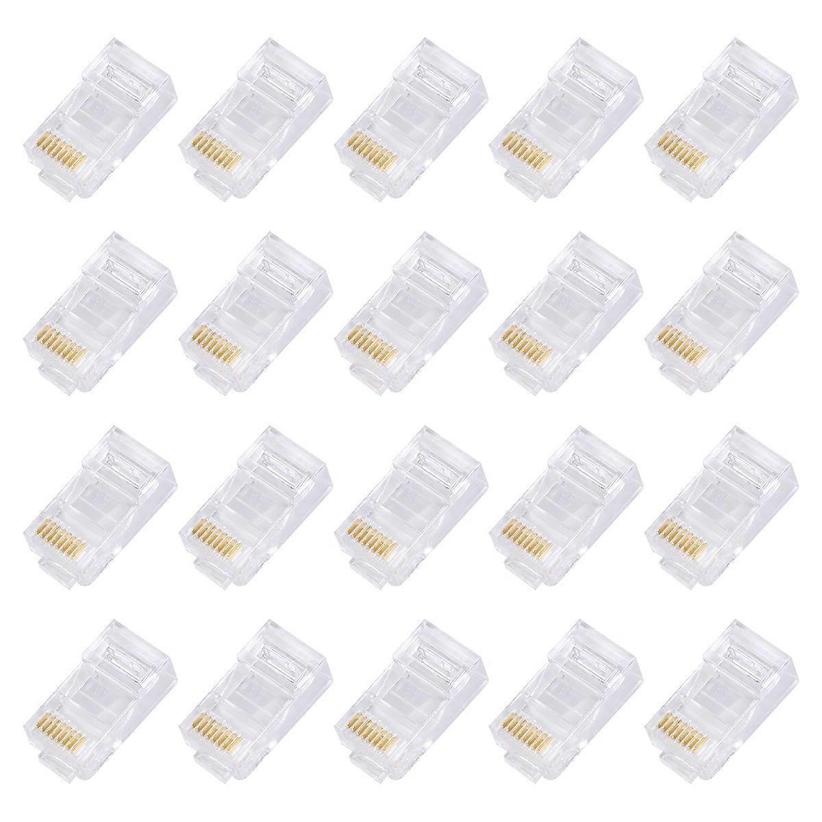 Cord Connector 1000Pcs 8 Pin COB 8P8C Cat5e Network Connector White Plastic Data Transmitting For Professionals
