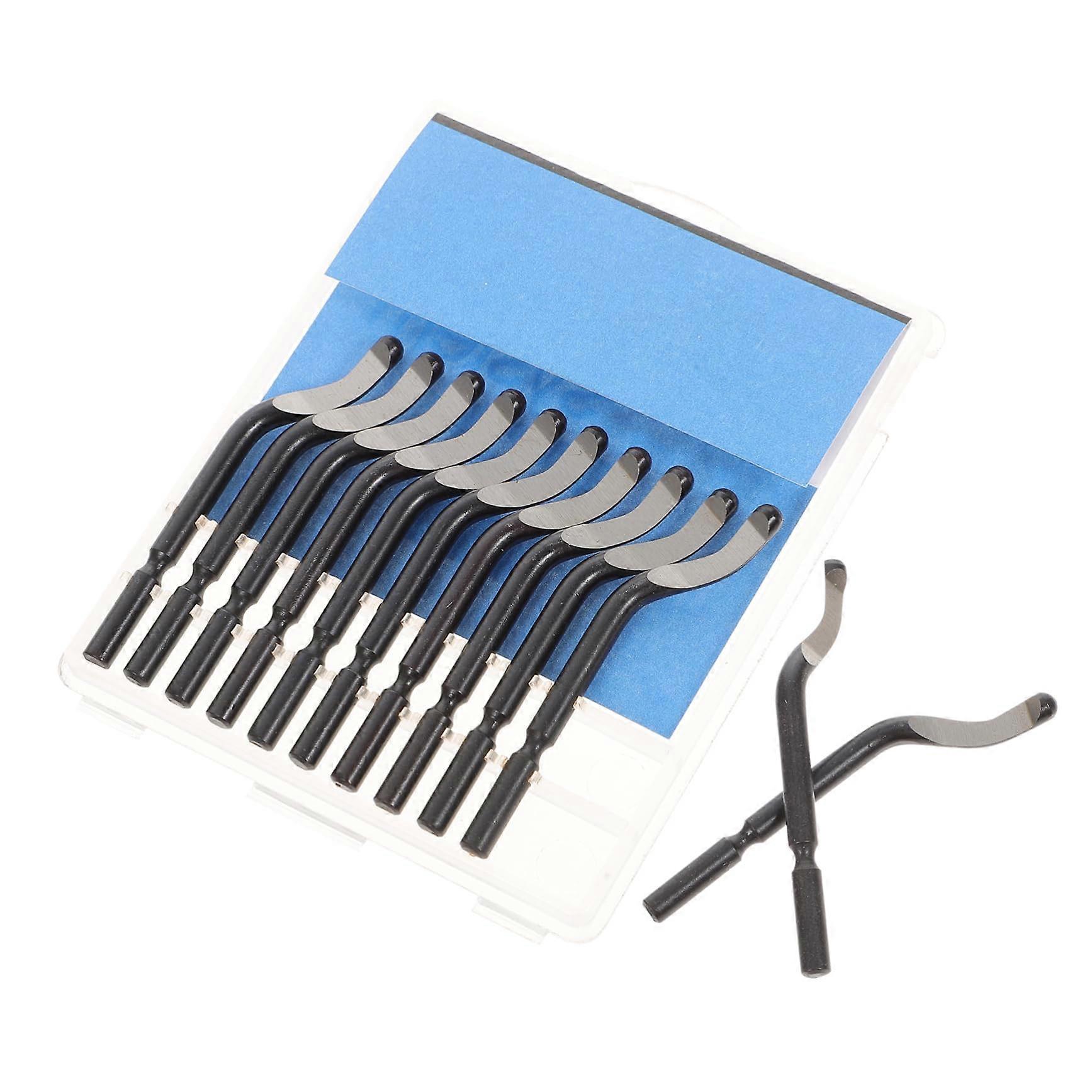 Deburring Blade Pack Of 10, HSS Black Metal Burrs, Deburring Cutter Bits For Milling And Rotating Tools
