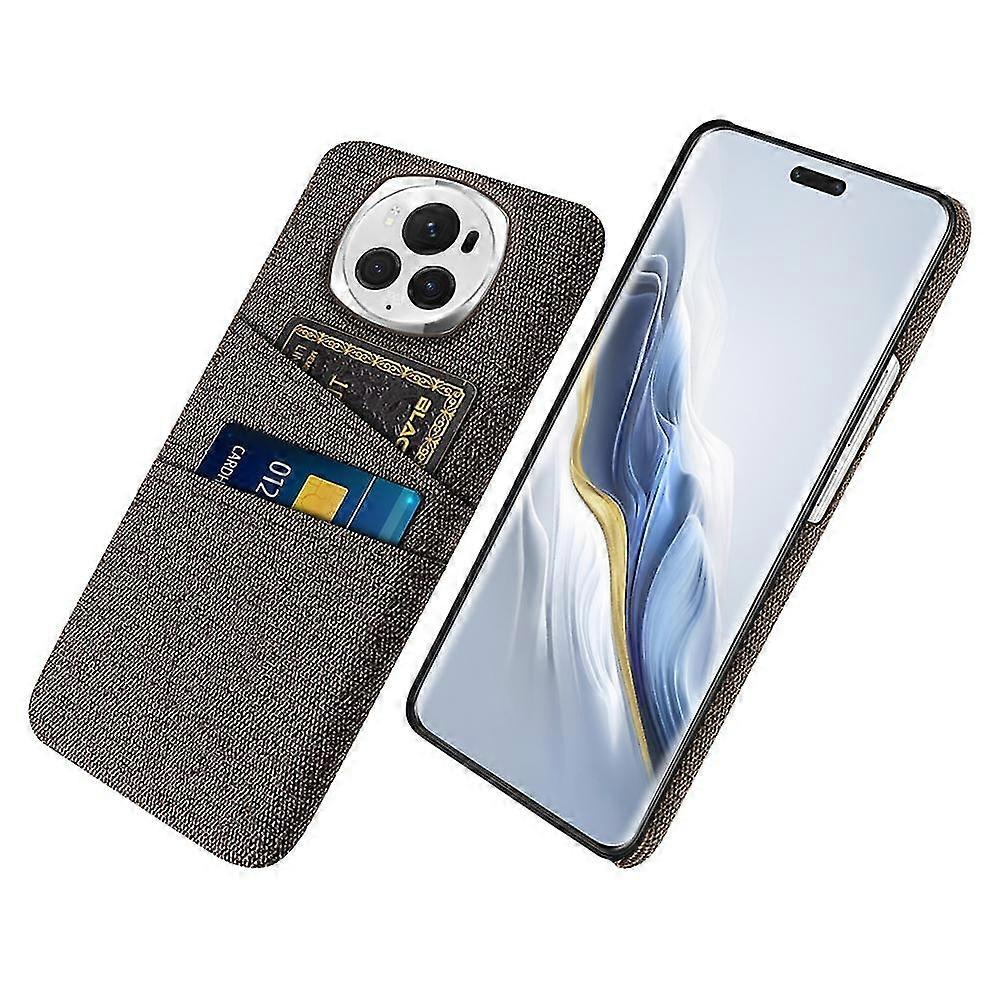Cloth Texture Phone Case for a Certain Brand Magic6 Pro 5G Dual Card Holder PC Cover - Blue