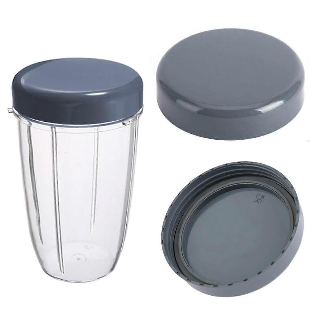Replacement Parts for Juicer, 2 Pieces Juicer Cup Fresh Lid Replacement Lid with Rubber Ring Seal Fits Nutribullet 600W, 900W (Grey)