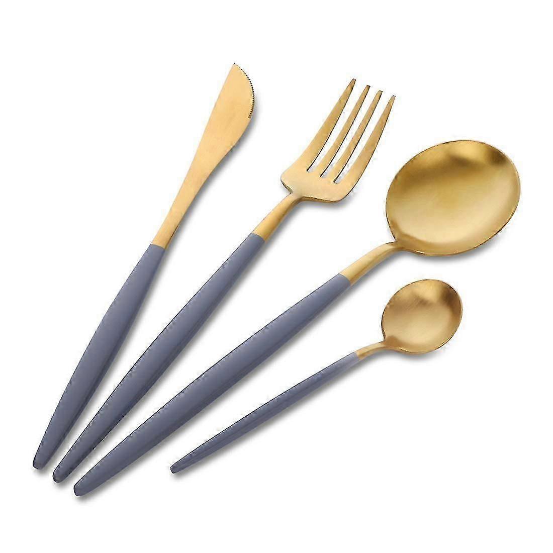 Elegant 4-Piece Gold Flatware Set