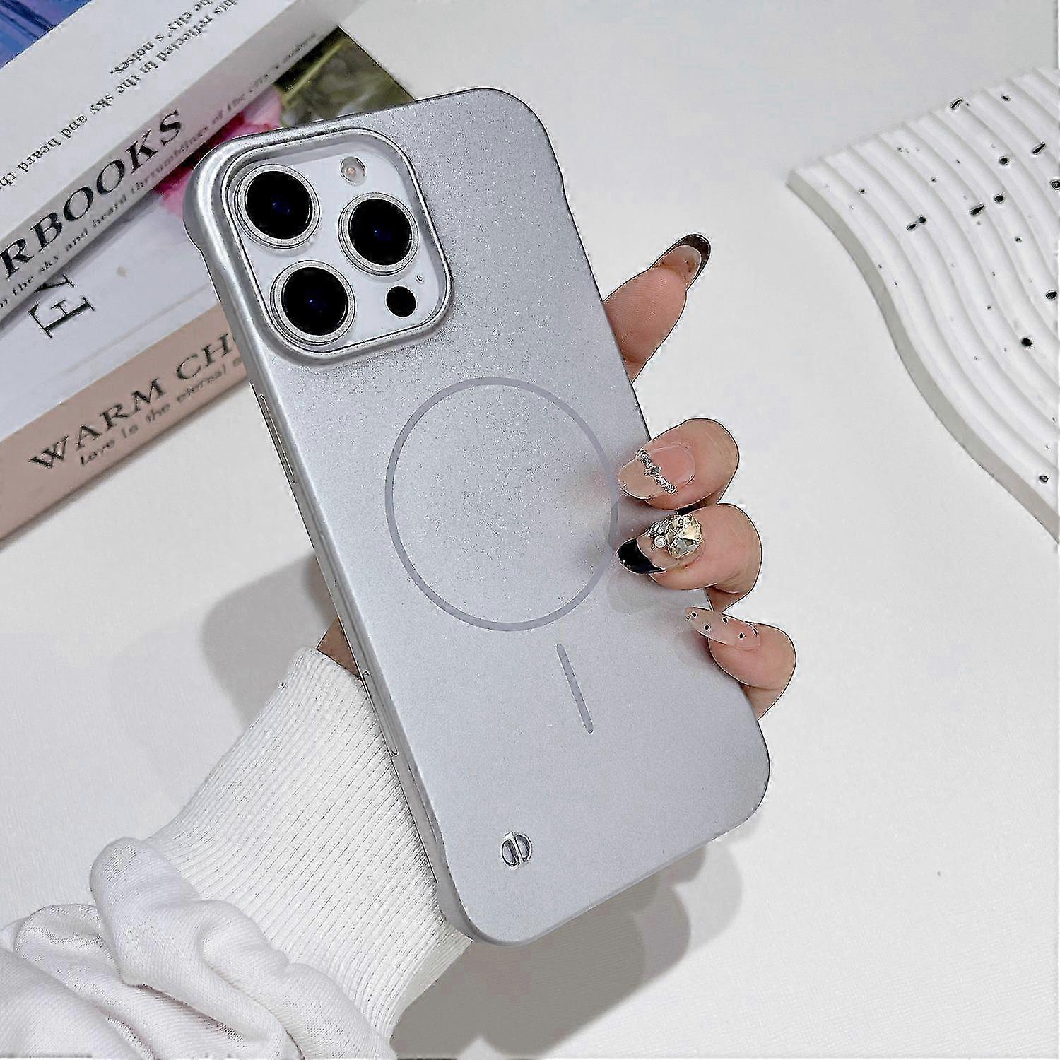 For compatible brand Magnetic Case Borderless Hard PC Phone Back Cover