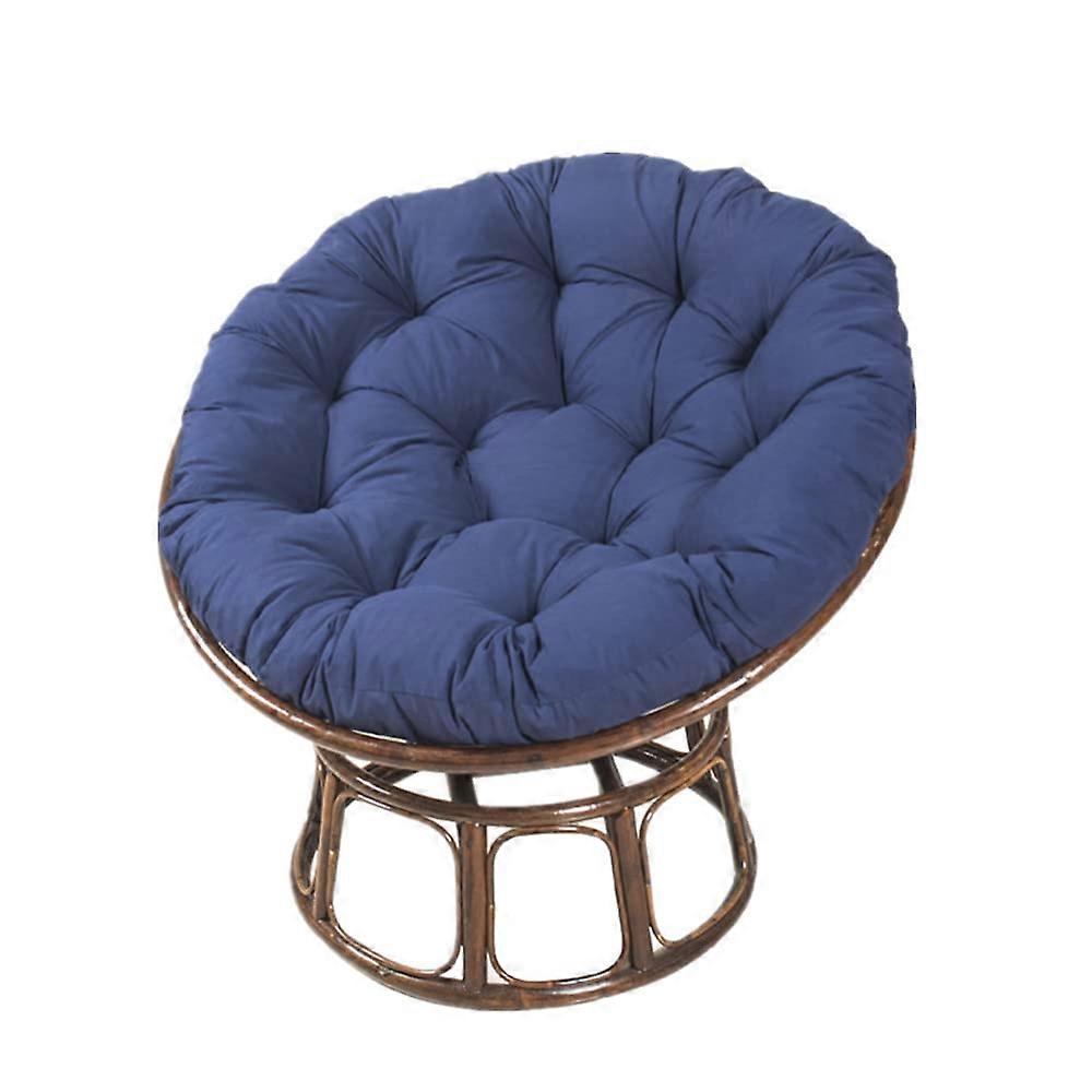Round hanging hammock cushion with removable cover, soft thick seat padding for indoor and outdoor use, 100 x 100 cm, navy blue navy blue 100 x 100 cm
