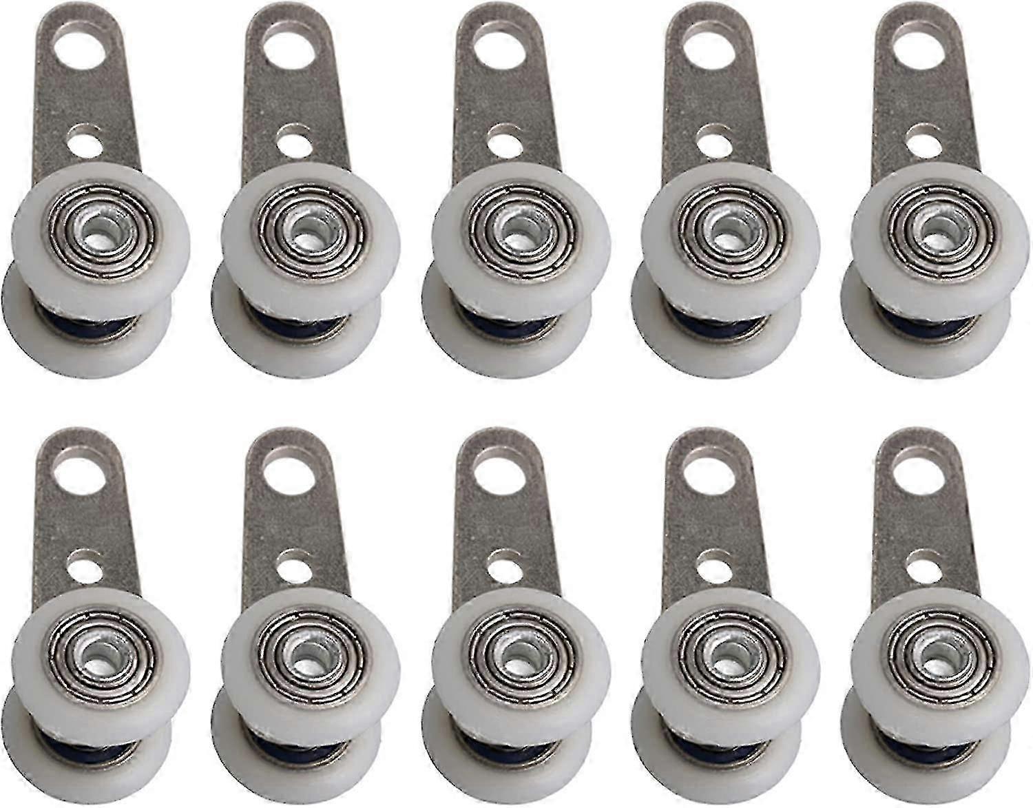 Set of 10 rollers for bay windows or sliding doors - metal and plastic - 4.0 x 1.9 cm-Yvan
