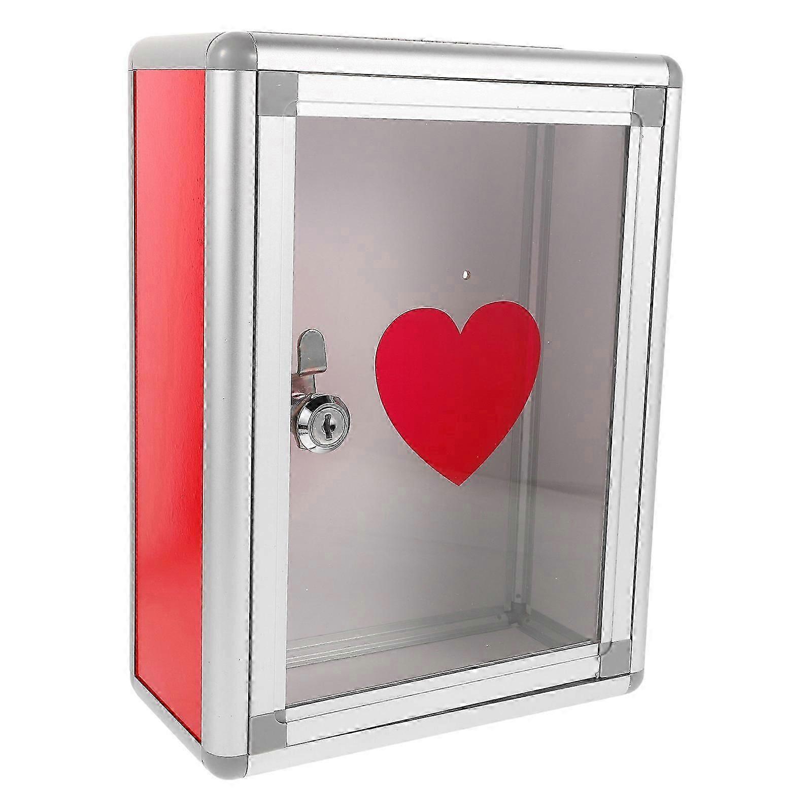 Donation Box with Lock Wall Hanging Design Rectangular Aluminum Alloy Suggestion Box for Office and Entryway 1Pcs-Good