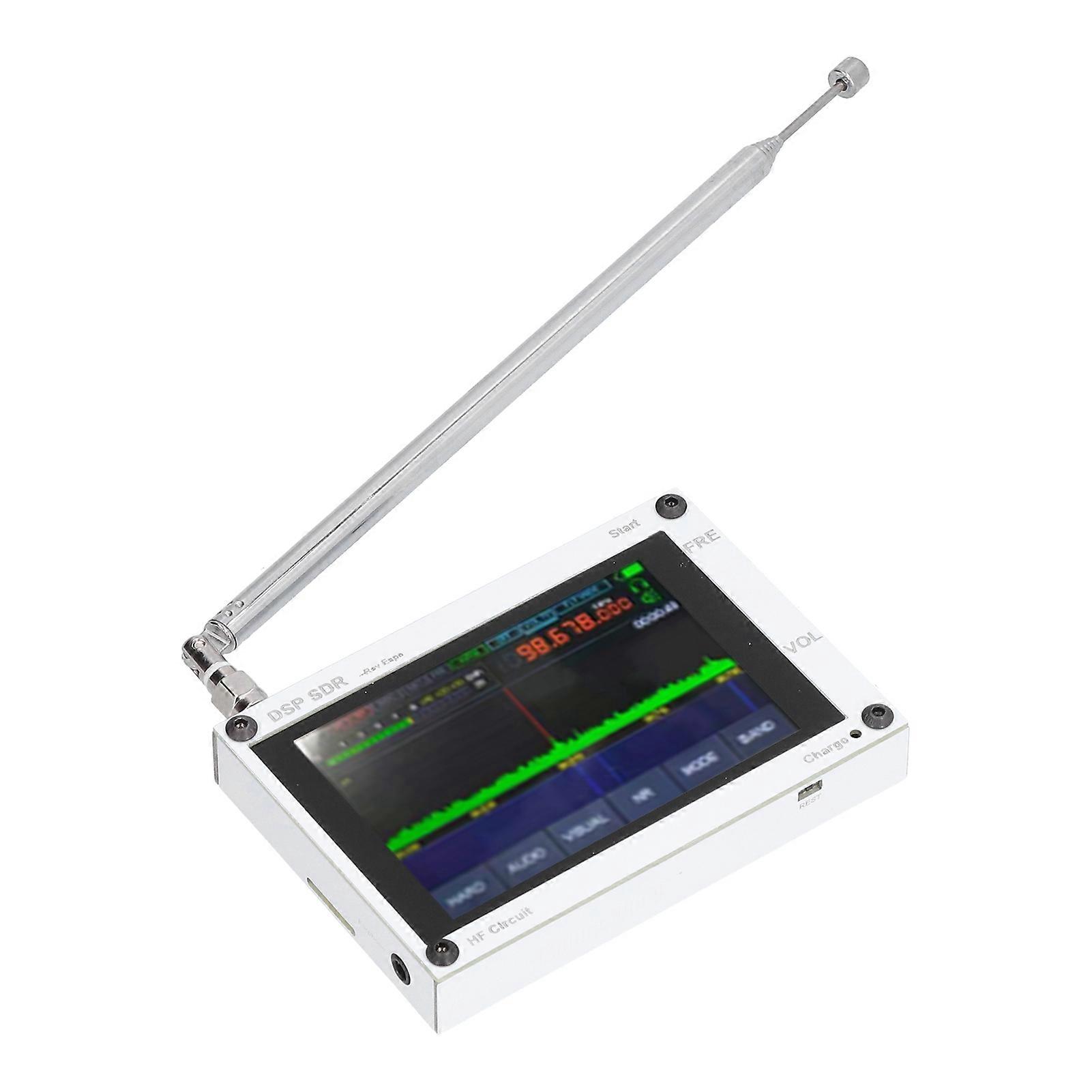 SDR Receiver Wireless Radio DSP 3.5in Touch Screen 50KHz‑2GHz with Antenna Ultra Thin White