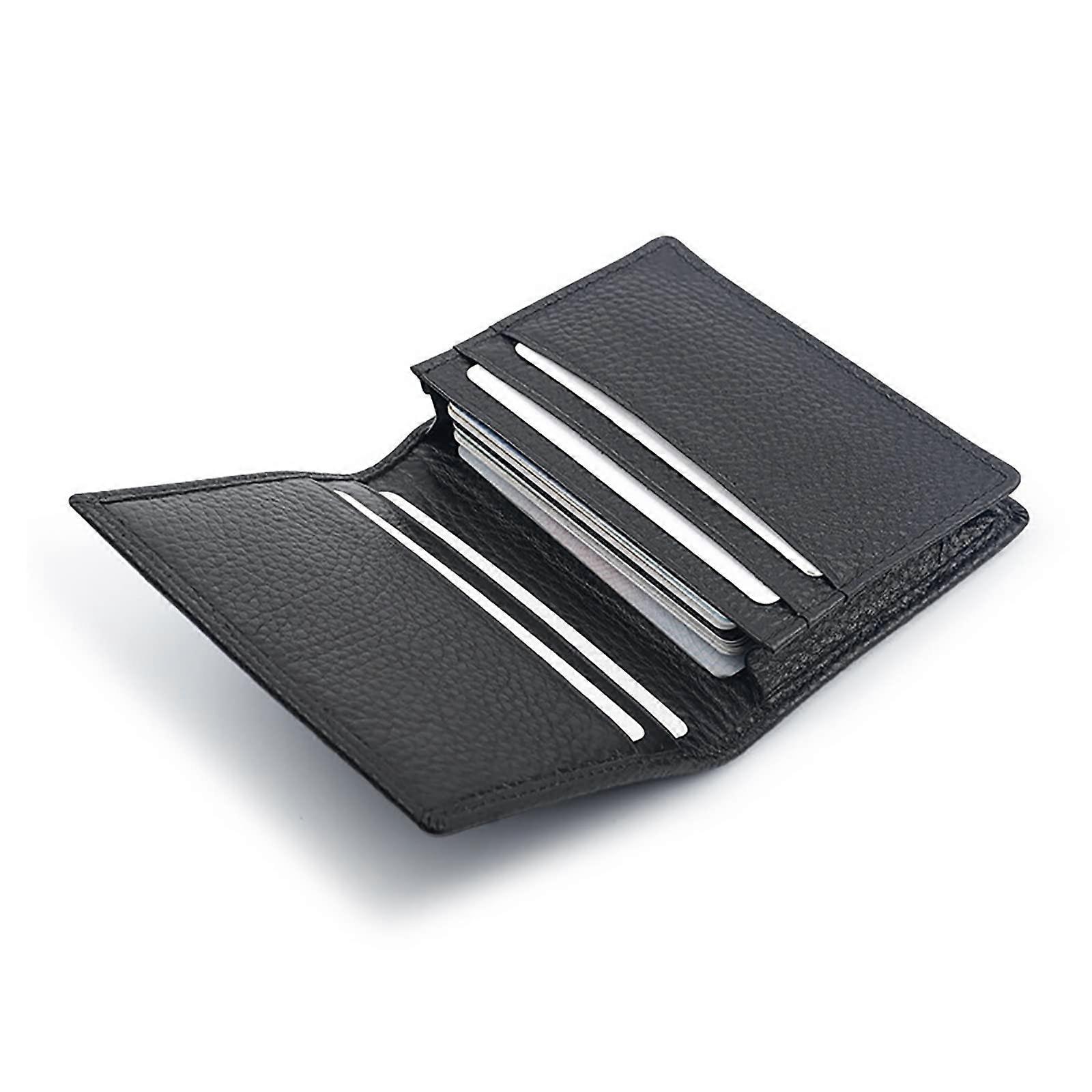 Black Card Holder Business Card Case for Men, Business Card Clip ID Pocket, 8x1.5x11cm